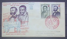 Enveloppe 1er jour  FRANCE  CROIX ROUGE 1958 : N°1187 & 1188