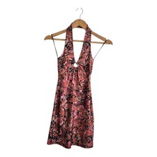Urban Outfitters Womens Dress Size XS Small Short Mini Halterneck Patterned 