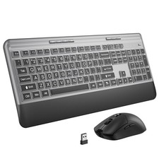 Silent Wireless Keyboard and Combo - Keyboard with Large Print Cover, 2.4GHz ...