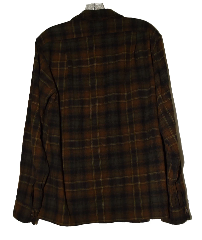 Vintage 70s Pendleton Dark Brown Board Shirt Loop Collar Wool Plaid Mens Size S - Image 3 of 4