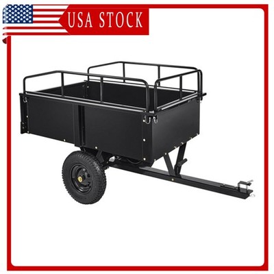 750 lbs Trailer Tow Behind Dump Cart Heavy Duty Pull Behind Utility Dump Trailer