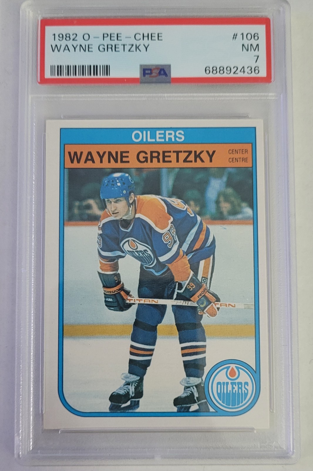 1982-83 O-Pee-Chee OPC #106 Wayne Gretzky Graded PSA 7 Edmonton Oilers  view 2