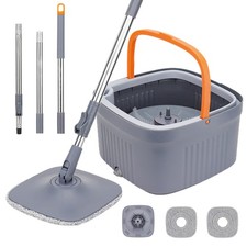 Bodenwischer Wischer Boden Eimer 360° Fliesenlaminat Wischmop mit 2 Moppkopf DHL