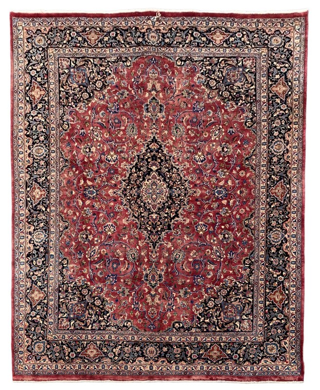 Signed Hand Knotted Vintage Tribal Najafabad Wool Area Rug 13 x 10 Ft