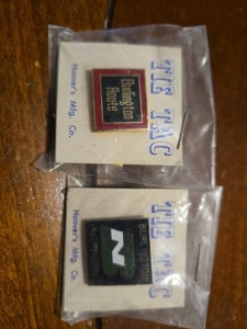 Vintage Burlington Route Railroad Hat Lapel Tie Pin Screwback RR Enamel Northern