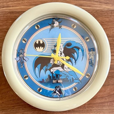 VTG 80s Batman Clock By Electro Optix Inc. 9'' DC Comics VTG 1989 Tested Working