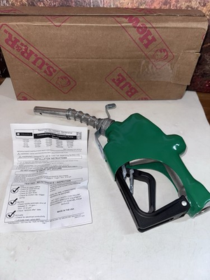 #ad Fuel Nozzle Husky 1GS w 3 Notch Hold Open Clip Full Grip Guard Green $114.99