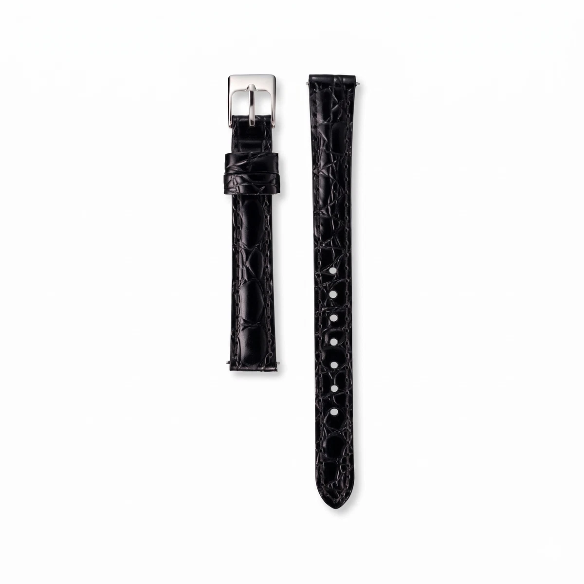 SEIKO Womens 13MM Black Universal Replacement LIZARD LEATHER WATCH BAND New OS Seiko Black Wristwatch Bands 13 mm Band Width for sale | eBay main image 3