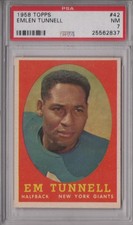 Em Emlen Tunnell 1958 Topps PSA 7 NM Graded Card New York Giants HOF #42