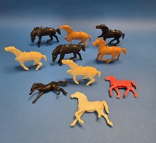 Vintage Plastic Toy Horses Mid Century Blow Mold Various Sizes and Colors