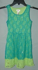 Girls Sz 7 Sparkly Bright Blue Church or School Sleeveless Lined Dress JUSTICE