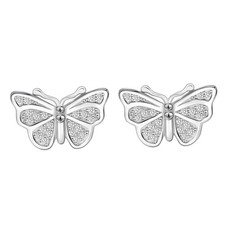 925 Sterling Silver Cute Butterfly Fashion Cubic Zirconia Earrings