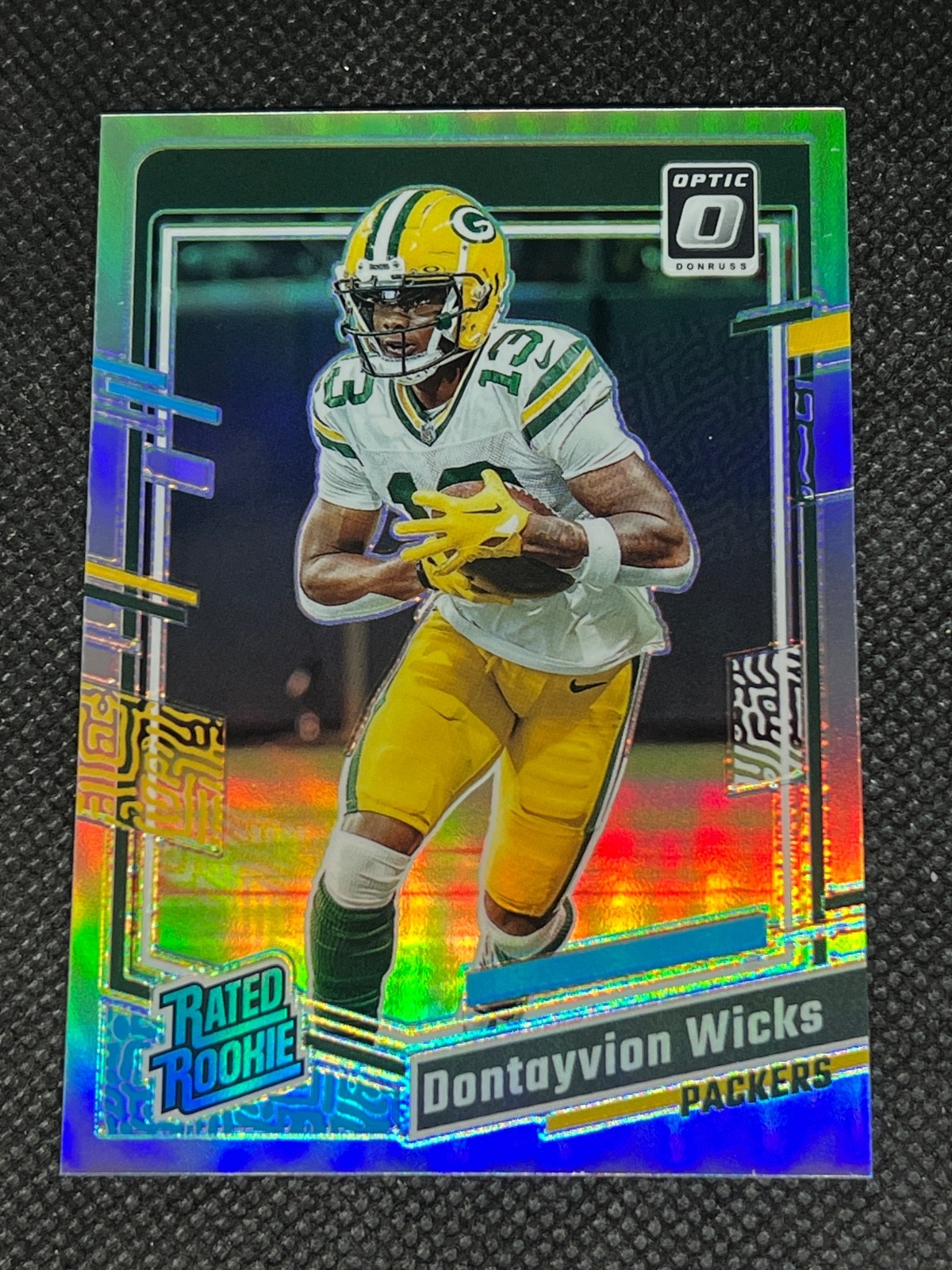 Dontayvion Wicks 2023 Optic Holo Silver Prizm Rated Rookie #249 Packers D