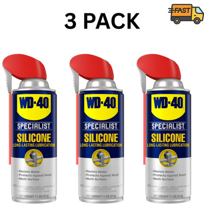 3 Pack WD-40 Specialist Water Resistant Silicone Lubricant Spray 11 oz