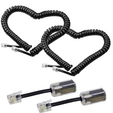 2 Pack Telephone Cord Detangler 13Ft Uncoiled 2Ft Coiled 360 Degree Rotating