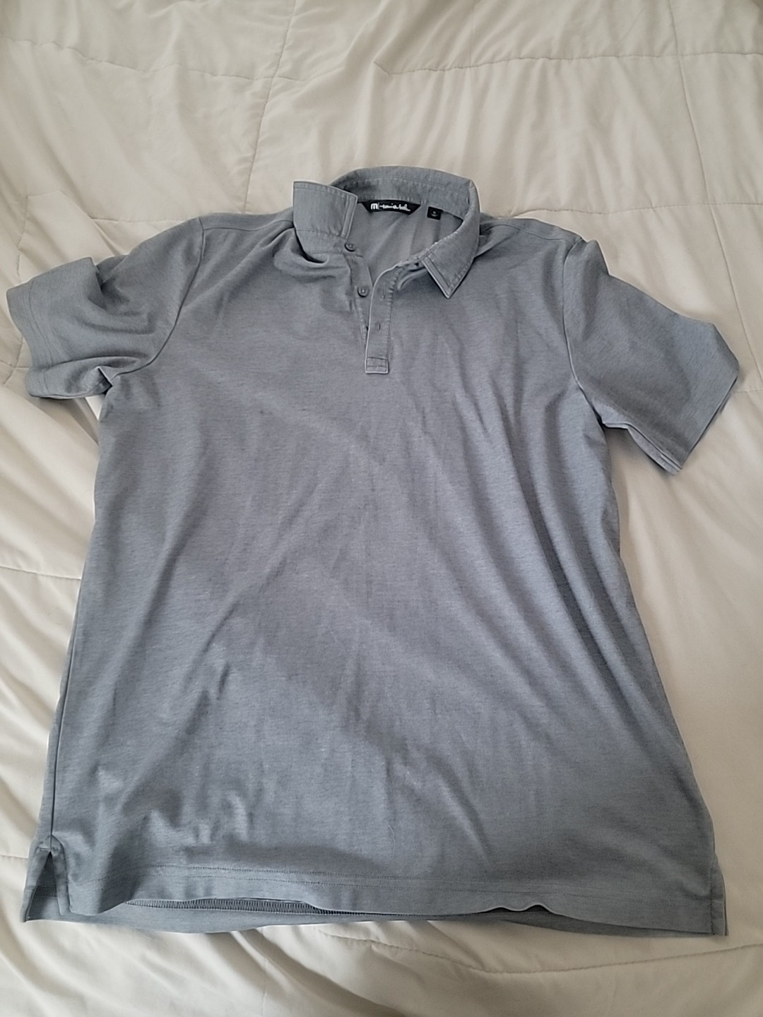 Travis Mathew Golf Polo Shirt Mens Size XL Gray Solid Short Sleeve