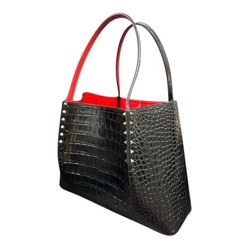 Christian Louboutin Croc Tote Bag Black Small CABAROCK STYLE Used