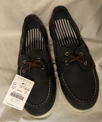Crewcuts Boys MOCCASINS Sz K2 Navy Blue Leather Ties Slip Ons NWT