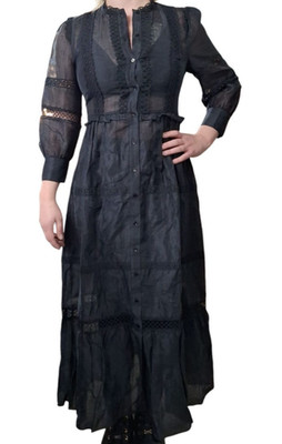 SANDRO Kleid in schwarz  mit Spitze (UVP: 425 )