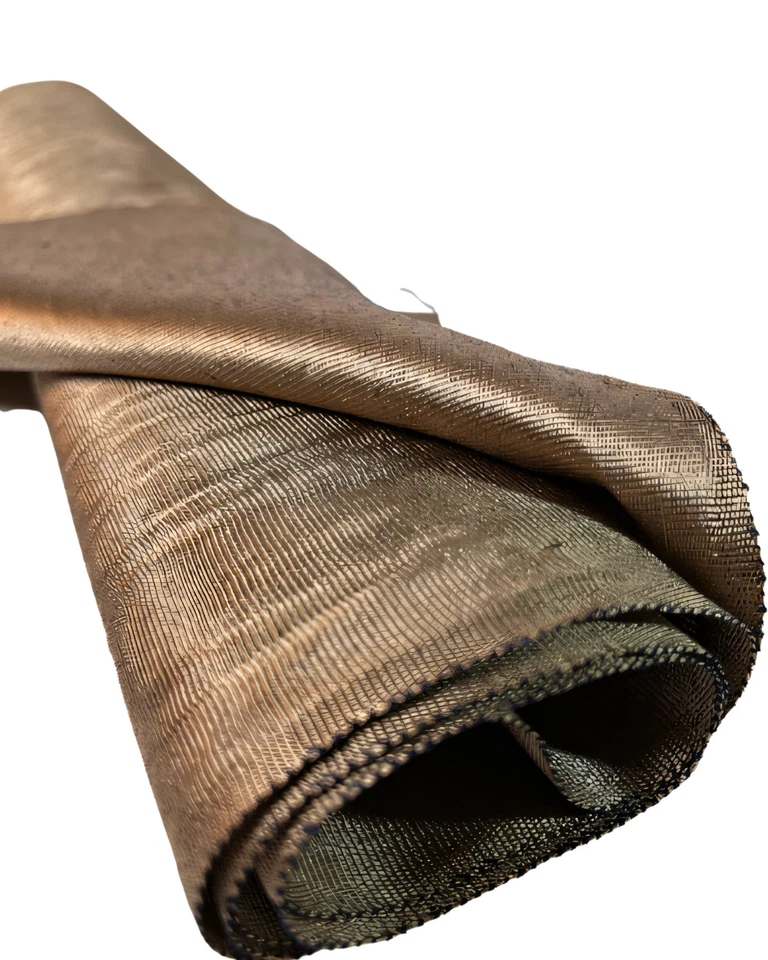 Tela Moire de seda marrón por 2 metros, estampado de marca de agua, opciones multicolores. Foto 2 de 4