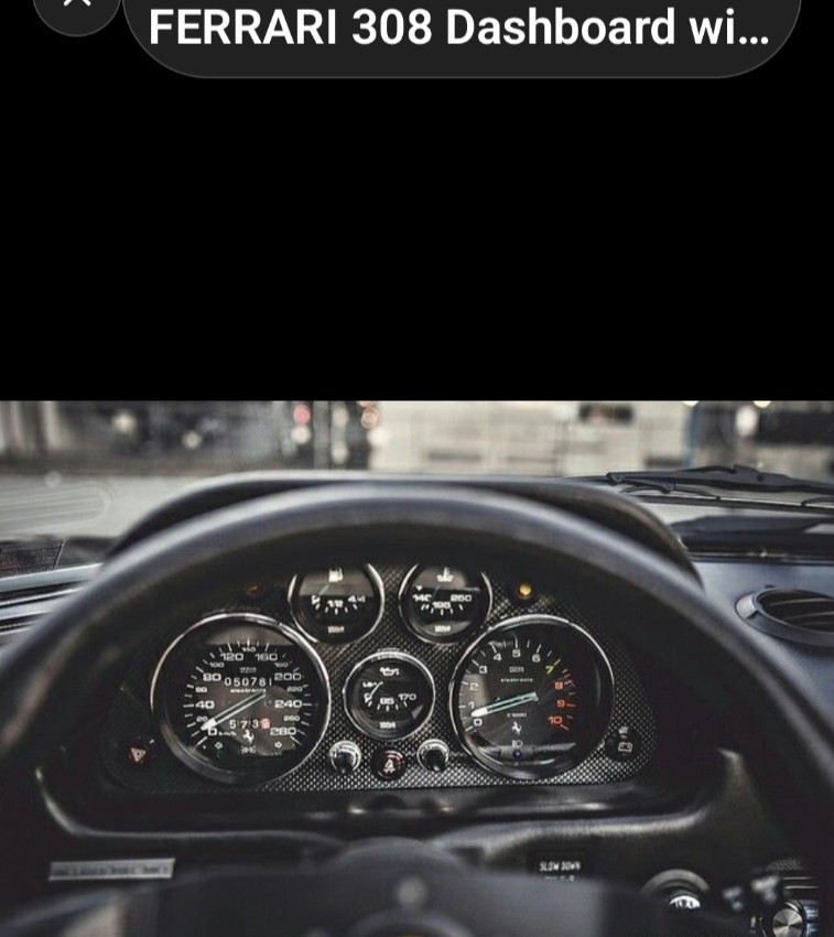 Ferrari 328 308 Gauge Panel Cluster Instruments Carbon Fiber 1975-1979