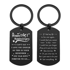 Year Anniversary Keychain Gifts for Her, Happy 1st Vow Anniversary for Wife -...