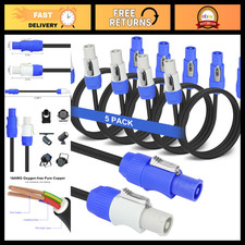 5 Pack 16AWG PowerCON Stage Light Cables, 3 Pin 20A Extension Cord, 1M/3FT