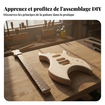 Kit Guitare Électrique DIY Touche En Palissandre Kit de Guitare Électrique DIY - Photo 1/4