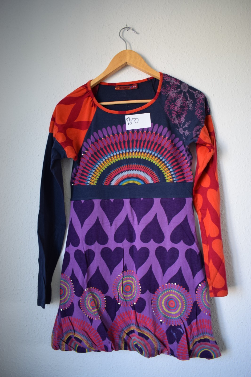 Desigual 'Rainbow' Girls' Patchwork Long Sleeve Tunic Dress image 4