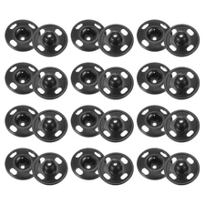 18 Set Sew-on Snap Buttons 15mm Metal Snap Fastener Buttons, Black