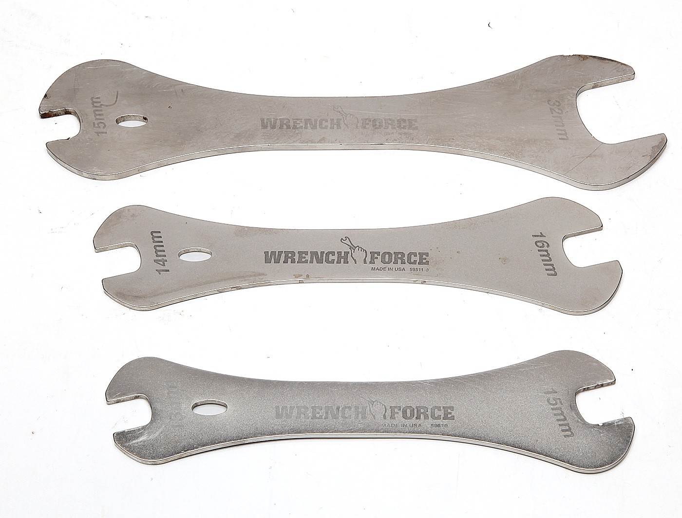 Lot of 3 Wrench Forces  Combo Wrenches 13/15mm, 14/16mm & 15