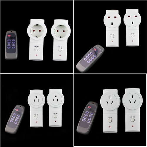 2-pack Wireless Remote Control Power Outlet Plug Socket Switch EU/US/UK/AU Plug