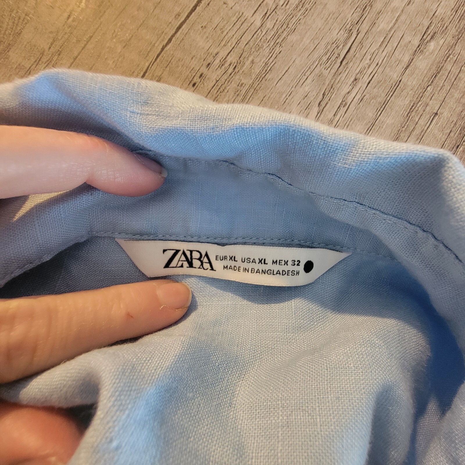 Zara Solid 100% Linen Cropped Front Button Up Shi… - image 3