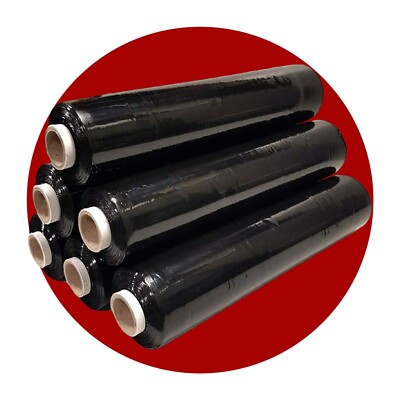 STARKE SCHWARZE PALETTENFOLIE ROLLEN STRETCH SCHRUMPFEN PAKET VERPACKUNG FOLIE