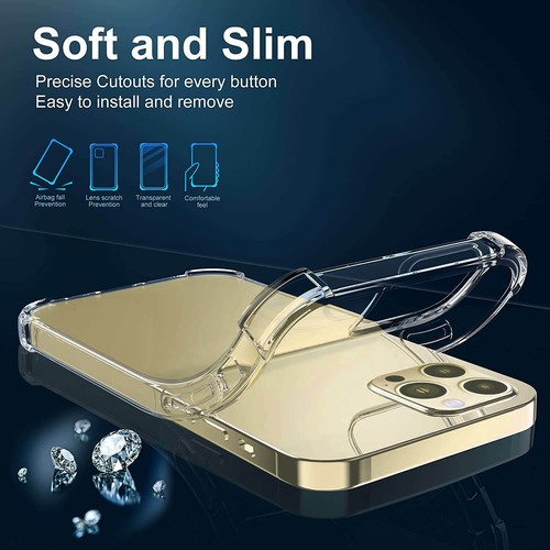 CLEAR Shockproof Case For iPhone 14 PRO MAX 13 12 11 X XS XR 8 7 Silicone Cover - Picture 11 of 36
