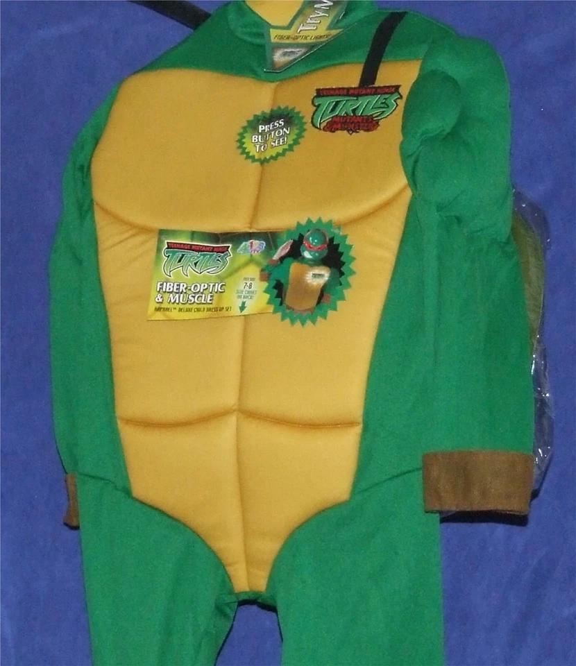 Nuevo Disfraz de Rafael Teenage Mutant Ninja Turtles Deluxe Muscular Iluminado Talla 7-8 Foto 3 de 3