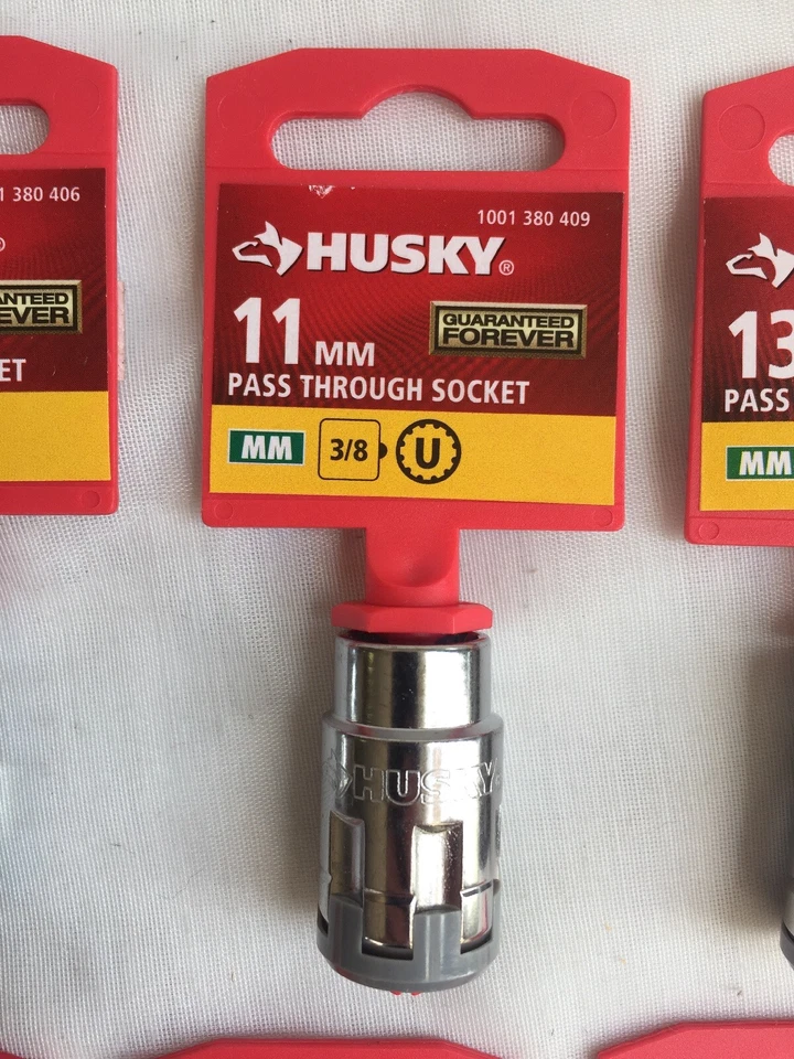 Set of 6 Husky 3/8" Drive Universal Pass Through Sockets Standard & Metric - Image 3 of 4