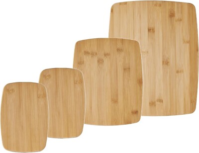 Farberware 4-Piece Reversible Bamboo Cutting And Charcuterie Board Set, 