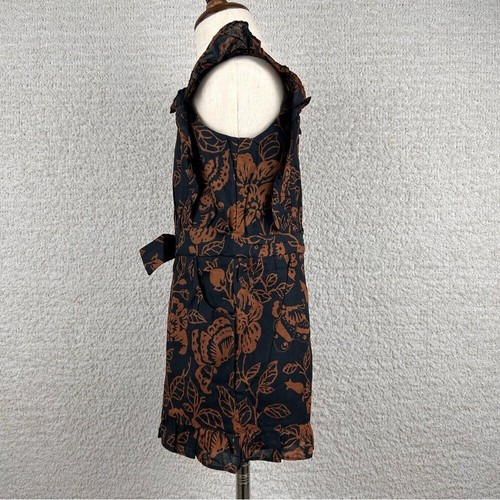Janie and Jack Girls Romper 5 Black Brown Floral Ruffle Pocket - Picture 5 of 10