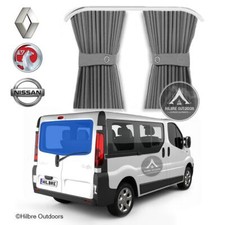 RENAULT VAUXHALL REAR BARN DOOR CURTAIN & RAIL KIT GREY 2004-2014 CAMPER VAN