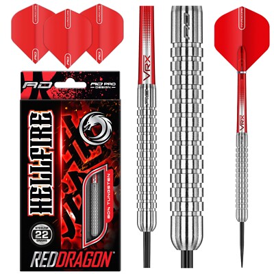 RED DRAGON Hell Fire 22g, 24g or 26g Tungsten Darts Set with
