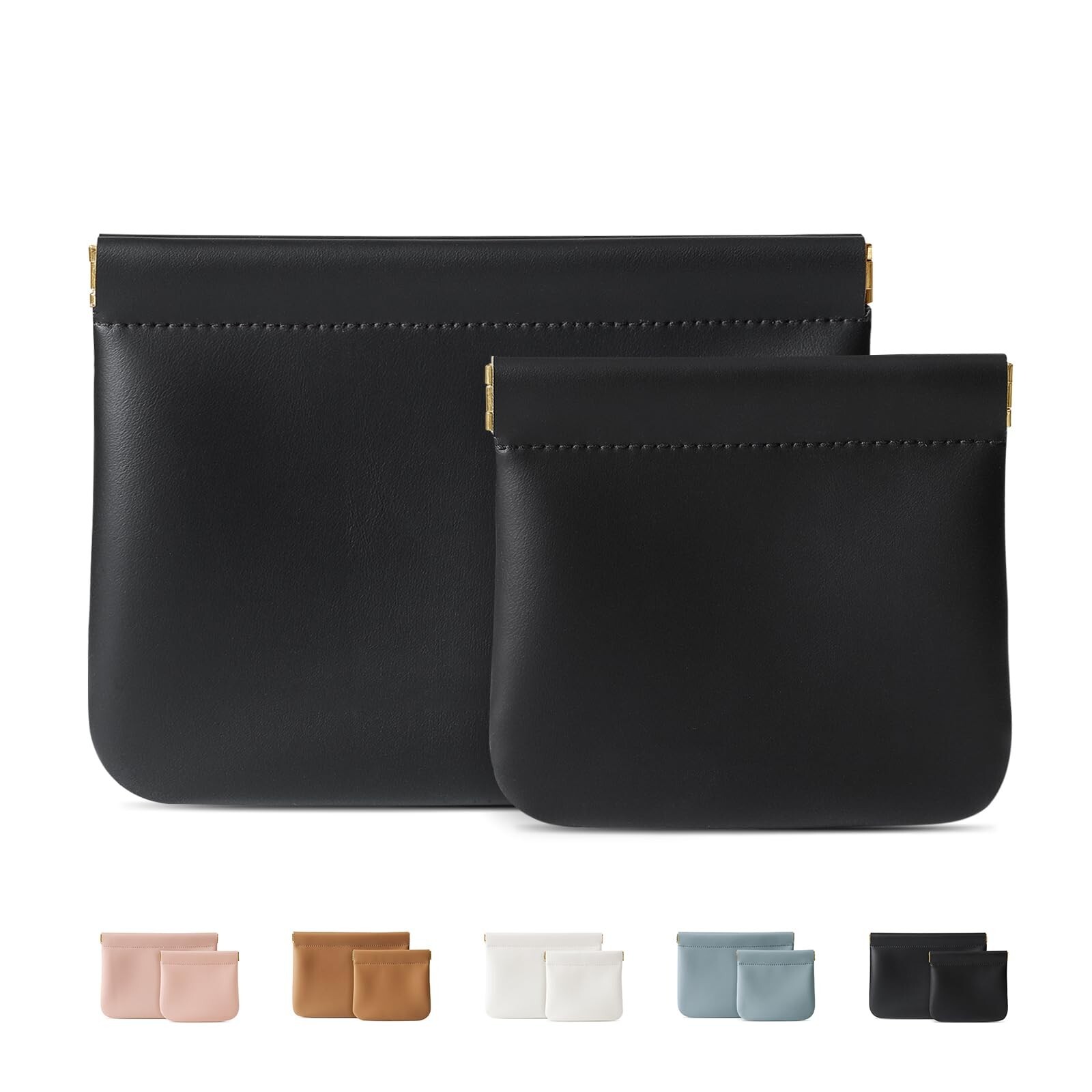 2 Pack Small Makeup Bag for Women, New Organosilicon Super Fiber Leather Mini...