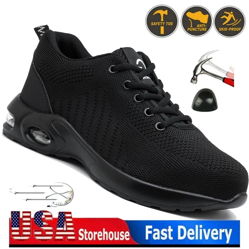 Mens Steel Toe Work Boots Indestructible Comfortable Slip Resistant Hiking Sneak