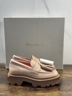 Santoni Mocassino Frau Haut Beige Quasten Luxury Casual Loafer Santoni 36