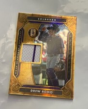 2023 Panini Chronicles Baseball Gold Standard Swatches Drew Romo #GSS-DR 2 Color