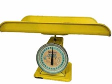 Vintage 50s Yellow Hanson Chicago Stork Nursery Baby Scale Model 3025 30 lbs