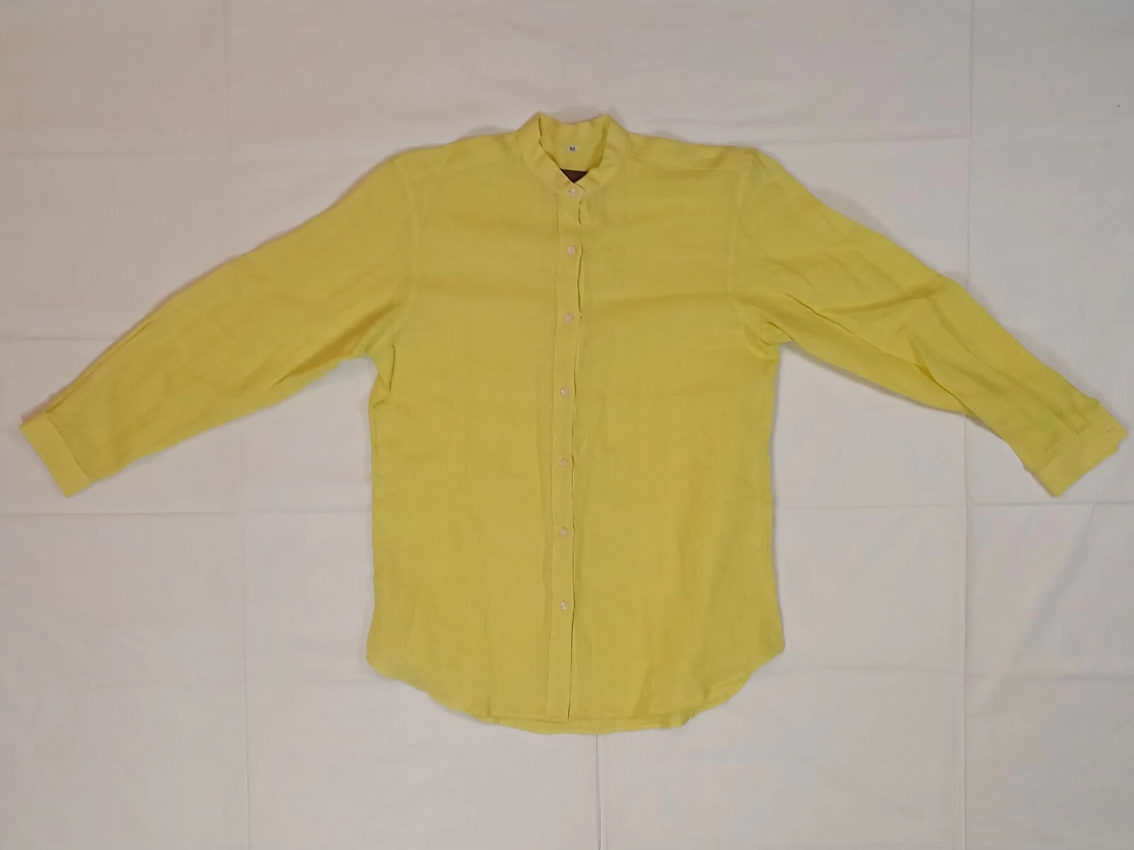 Maharaja's Taj Mahal Hotel Mumbai 100% Linen Yellow-Green Shirt Unisex Sz Med