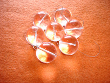 Seven Smooth Clear Crystal Glass Balls 1 Diameter