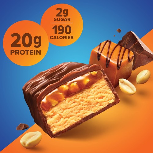 Pure Protein Chocolate Peanut Caramel Protein Bars 12 Count Gluten Free - Picture 4 of 7