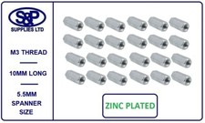 M3 (3MM)  DEEP NUT STEEL ZINC PLATED THREADED ROD CONNECTOR,BZP M3 X 10MM LONG